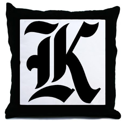 letter_k_gothic_initial_throw_pillow